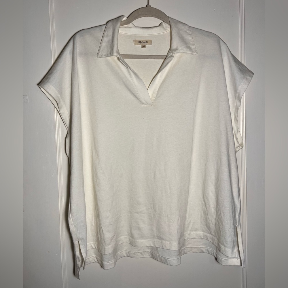 Madewell plus size polo tee - cream